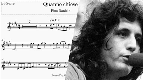 Quanno Chiove Pino Daniele Tenor Sax Bb Sheet Music Youtube