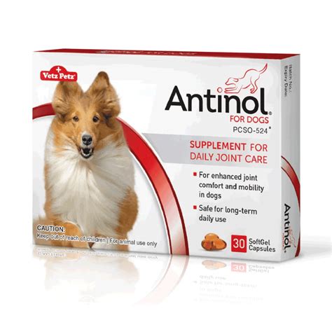 Antinol For Dogs Softgel Capsules Pet Vm
