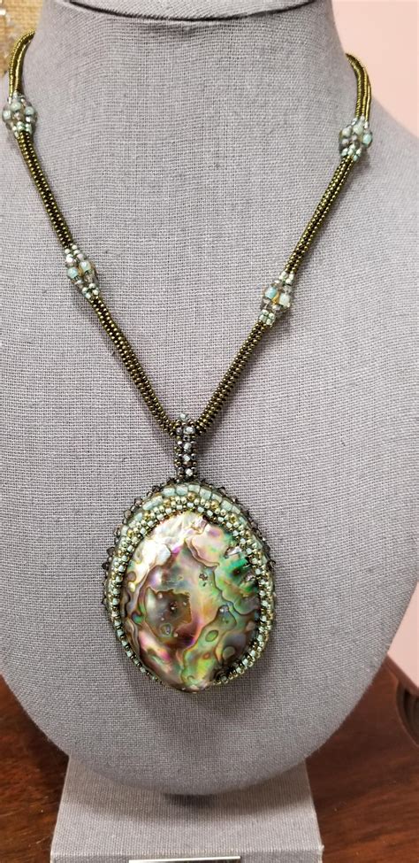 Prismatic Abalone Shell Beaded Necklace Behold Jewelry Designs