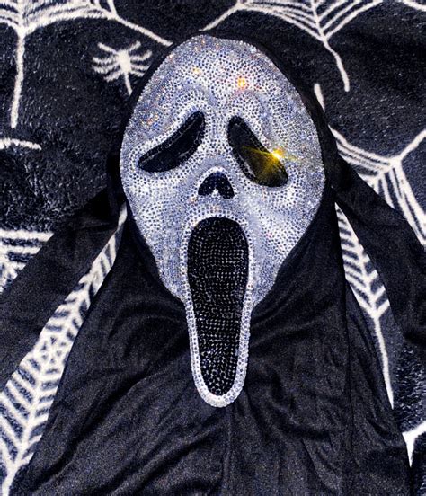 Bedazzled Ghost Face Mask Etsy