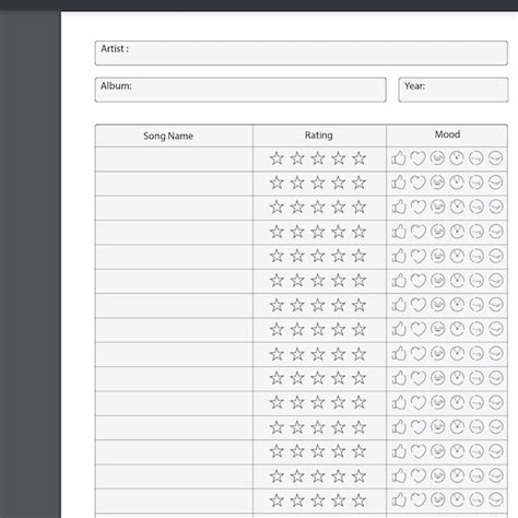 Music Album Review Template Etsy