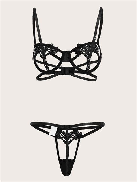 Cut Out Underwire Lingerie Set SHEIN USA