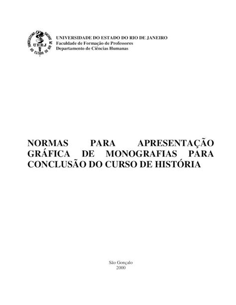 PDF NORMAS PARA APRESENTAÇÃO DE MONOGRAFIAS PARA Estas normas