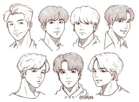 Line Friends Bts Drawings Bts Chibi Printable Sticker