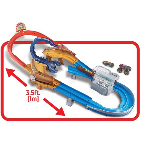 Buy Hot Wheels Monster Trucks Scorpion Raceway Boosted Set With Monster