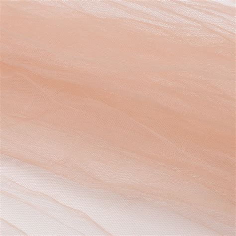 Crinkled Soft Polyester Tulle Nude Poplar Collection
