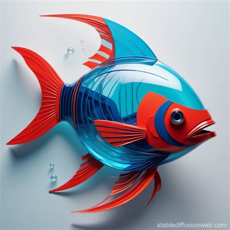 Plastic Fish Art Stable Diffusion Online