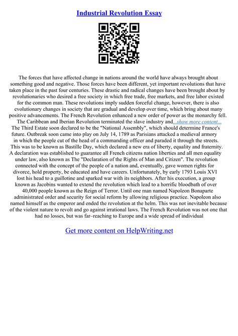 Industrial Revolution Essays | PDF