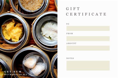 T Certificate With Food Customizable T Certificate Template