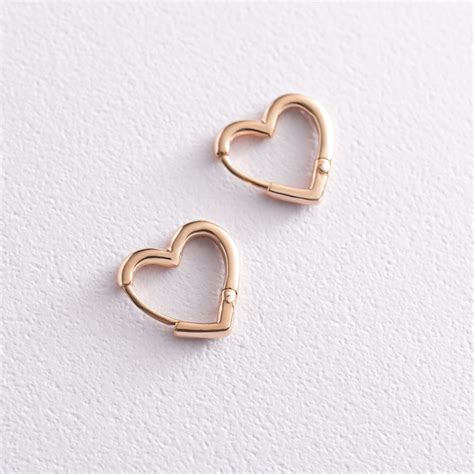 Серьги "Сердечки" в красном золоте с07072 Онікс от продавца: Golden ...