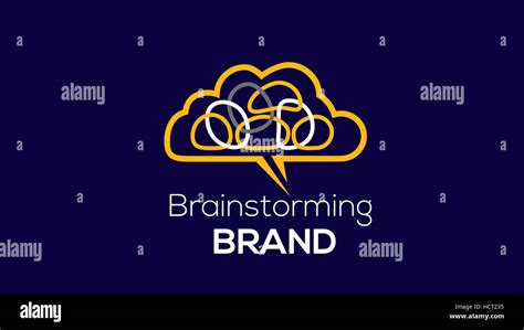 brainstorming vector logo brain icon brain logo stock vector image