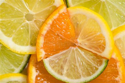 Lime Lemon And Orange Slice Filtered Effect Stock Photo Image Of