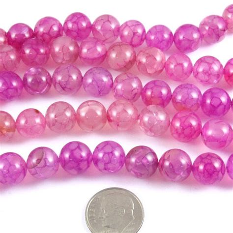 Fuchsia Pink Dragon Vein Agate Beads Mm Pieces Strand Etsy