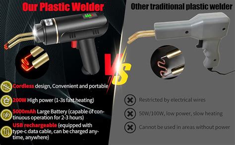 W Cordless Plastic Welder Plastic Welding Kit With PCS Hot Stapler USB Rechargeable