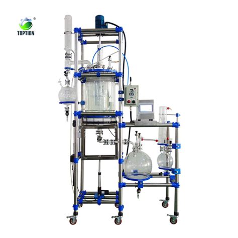 Toption 50L Jacketed Glass Reactor With Stirring For Reaction And