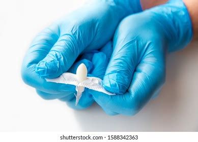 Gloved Doctor Opens Suppositories Anal Vaginal Stock Photo