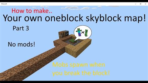 How To Make A One Block Skyblock Part 3 Minecraft Bedrock Edition