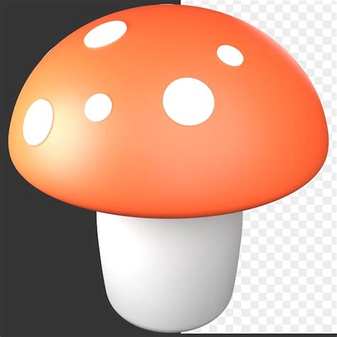 Premium Psd A Mushroom With A White Cap And A Red Cap