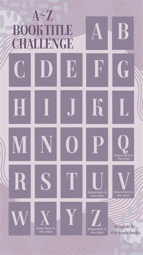 A To Z Reading Challenge Template Artofit