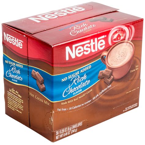Nestle No Sugar Added Hot Cocoa Mix Packet Box