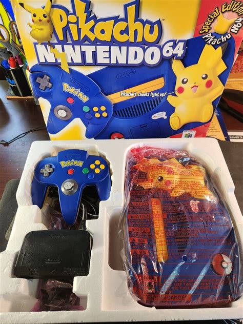 Nintendo 64 Pikachu Edition N64 Console Complete In Box Cib Vintage