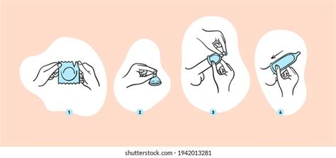 instructions  condom cartoon drawing hand stock illustration