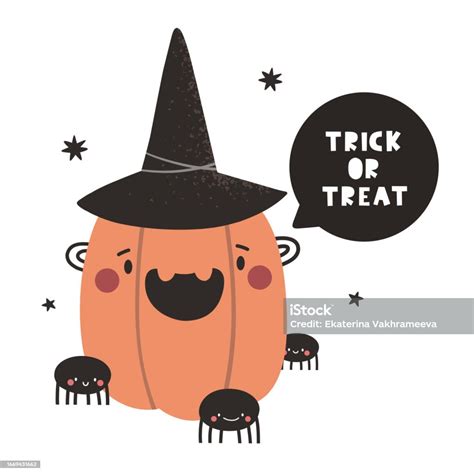 Cute Cartoon Halloween Pumpkin Character Vector In Flat Style Stock Illustration Download