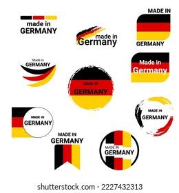 Made Germany Labels Set German Quality Stock Vector Royalty Free