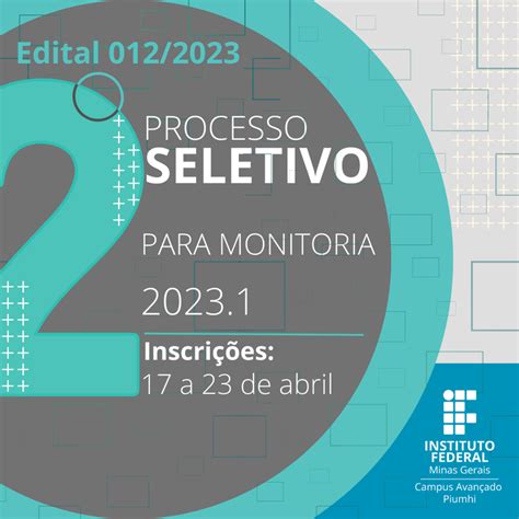 Resultado Final Do 2° Processo Seletivo Para O Programa De Monitorias — Instituto Federal De