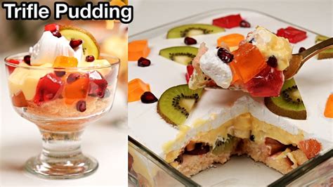 Fruit Custard Trifle Pudding Recipe Mins Quick Dessert Christmas