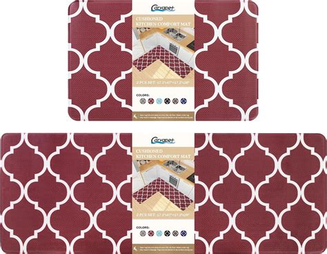 Amazon Carvapet Moroccan Trellis Kitchen Mat Pcs Cushioned Anti