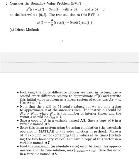 2 Consider The Boundary Value Problem BVP Chegg