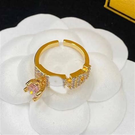 2023 Fenjia Letter Water Diamond Brass Material Adjustable Opening