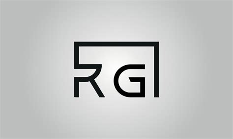 Letter RG logo design. RG logo with square shape in black colors vector ...