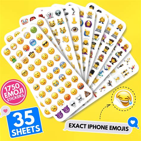 emoji stickers pack  waterproof iphone emojis etsy