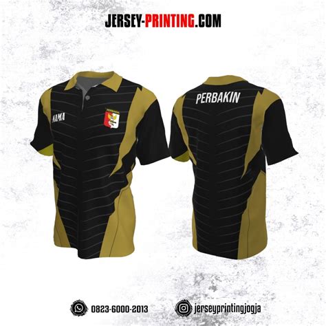 Baju Kaos Jersey Menembak Perbakin Kerah Polo Hitam Hijau Olive Motif