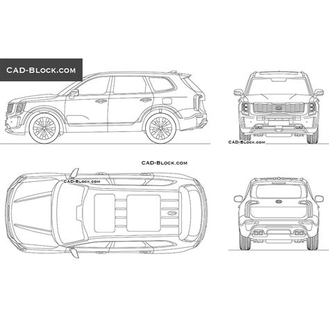 Kia Telluride Vector Car Drawings
