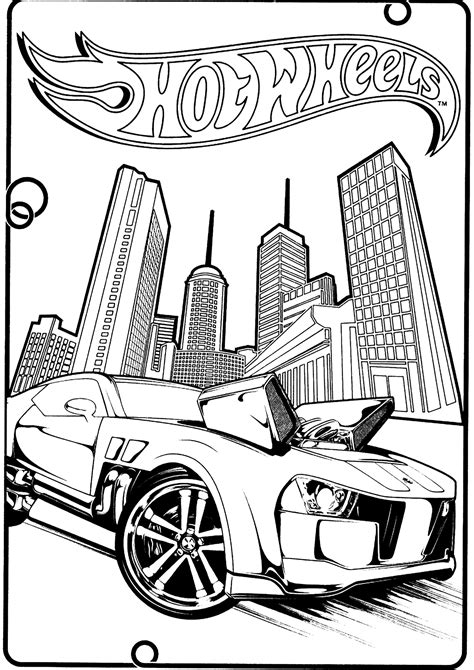 Hot Wheels Coche En Una Gran Ciudad Con Edificios P Ginas De Hot Wheels Para Imprimir