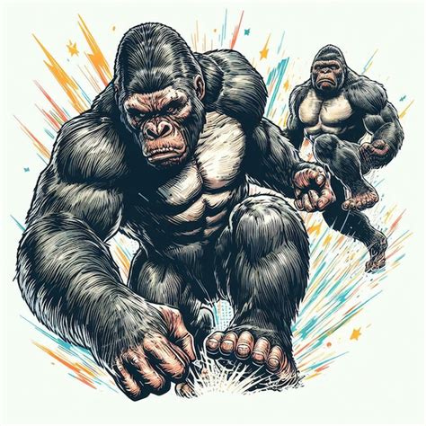 King Kong L Illustration Artistique Vectorielle De L Ic Ne D Avatar Le