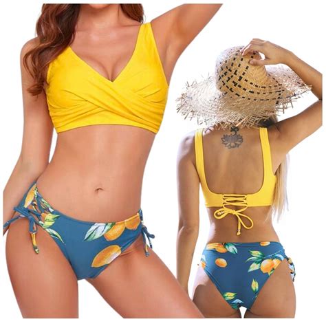 STRÓJ KĄPIELOWY DWUCZĘSCIOWY BIKINI WIĄZANIE M 3565218782966 Cena Opinie Dwuczęściowe