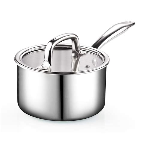 Calphalon Tri Ply Stainless Steel 1 5 Quart Saucepan With Cover