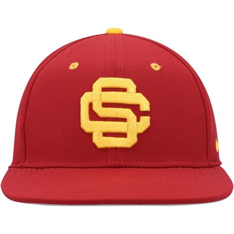 Nike Cardinal Usc Trojans Aero True Baseball Performance Fitted Hat ...