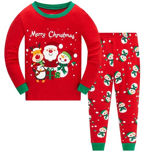 Popshion Toddler Baby Boys Christmas Pajamas Set 100 Cotton Xmas