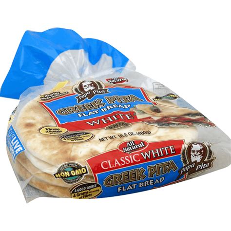 Papas Flat Bread Greek Pita Classic White Breads From The Aisle