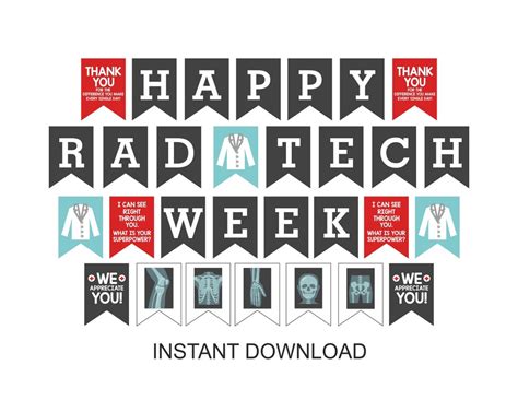 Happy Rad Tech Week Banner Printable / Rad Tech Week Sign Printable ...