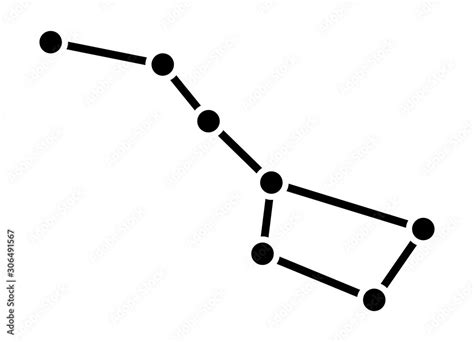 big dipper asterism   ursa major constellation  dots flat