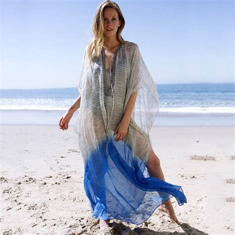 New Chiffon Loose Large Size Blouse Beach Long Skirt Robestyle Holiday Skirt Bikini Blouse