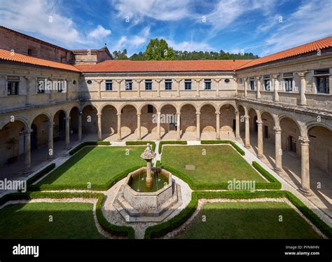Monasterio De San Benito - Cloisters of the Monasterio de San Clodio, now a hotel. Near Leiro ...
