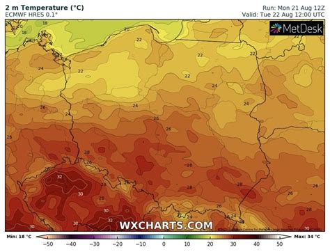 Prognoza pogody na wtorek 22 sierpnia 2023 Upał i gwałtowniejsze burze