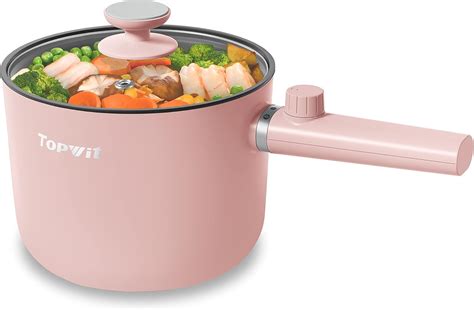Amazon Topwit Hot Pot Electric L Ramen Cooker Portable Non Stick Frying Pan Electric